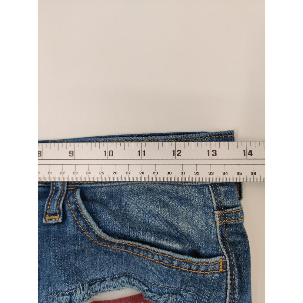 ROCK & REPUBLIC Womens Denim Shorts Size 2 Blue Distressed American Flag - Picture 9 of 12